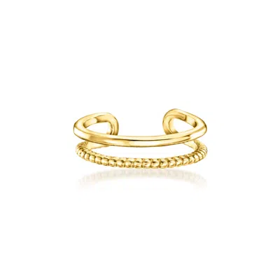 Rs Pure By Ross-simons 14kt Yellow Gold 2-row Single Ear Cuff