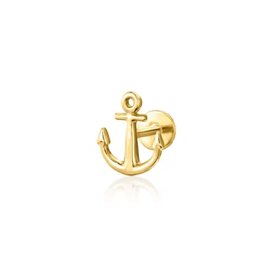 Rs Pure By Ross-simons 14kt Yellow Gold Anchor Flat-back Earrings