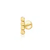Rs Pure By Ross-simons 14kt Yellow Gold Beaded Bar Flat-back Earrings In Gold