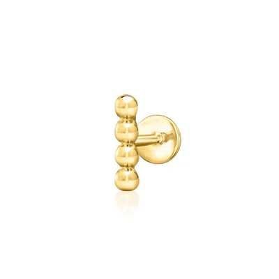 Rs Pure By Ross-simons 14kt Yellow Gold Beaded Bar Flat-back Earrings