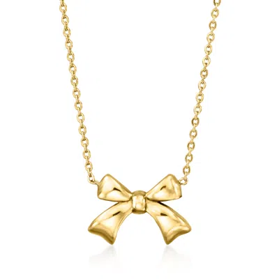 Rs Pure By Ross-simons 14kt Yellow Gold Bow Necklace In Multi
