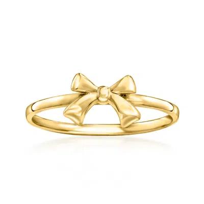 Rs Pure By Ross-simons 14kt Yellow Gold Bow Ring