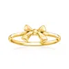 Rs Pure By Ross-simons 14kt Yellow Gold Bow Ring In Yellow