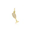 Rs Pure By Ross-simons 14kt Yellow Gold Champagne Flute Charm With Diamonds In Gold