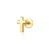 Rs Pure By Ross-simons 14kt Yellow Gold Cross Single Flat-back Stud Earring In Gold