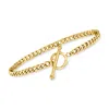 Rs Pure By Ross-simons 14kt Yellow Gold Curb-link Toggle Bracelet In Multi