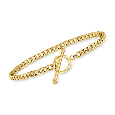 Rs Pure By Ross-simons 14kt Yellow Gold Curb-link Toggle Bracelet In Multi