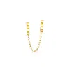 RS PURE BY ROSS-SIMONS 14KT YELLOW GOLD DOUBLE-PIERCING C-HOOP AND CABLE-CHAIN EARRINGS