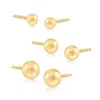 Rs Pure By Ross-simons 14kt Yellow Gold Jewelry Set: 3 Pairs Of 3-5mm Ball Stud Earrings In Gold
