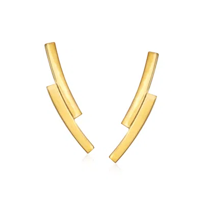 Rs Pure By Ross-simons 14kt Yellow Gold Mini Double-curve Ear Climbers