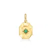 Rs Pure By Ross-simons 14kt Yellow Gold North Star Charm With Single Emerald In Multi