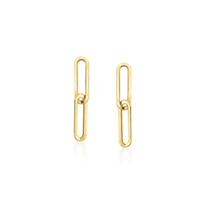 Rs Pure By Ross-simons 14kt Yellow Gold Paper Clip Link Drop Earrings In Multi