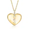Rs Pure By Ross-simons 14kt Yellow Gold Personalized Heart Pendant Necklace With Diamonds In Multi