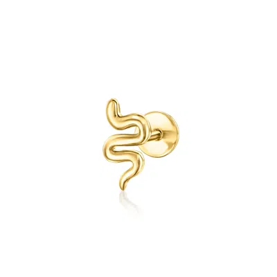Rs Pure By Ross-simons 14kt Yellow Gold Petite Snake Flat-back Stud Earrings