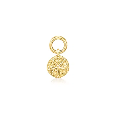 Rs Pure By Ross-simons 14kt Yellow Gold Sand Dollar Hoop Charms