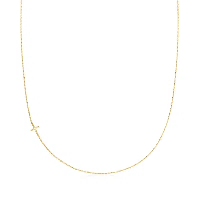 Rs Pure By Ross-simons 14kt Yellow Gold Sideways Cross Necklace