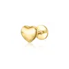 Rs Pure By Ross-simons 14kt Yellow Gold Single Heart Flat-back Stud Earring In Gold