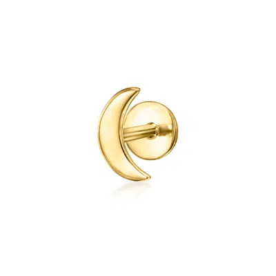 Rs Pure By Ross-simons 14kt Yellow Gold Single Moon Flat-back Stud Earring