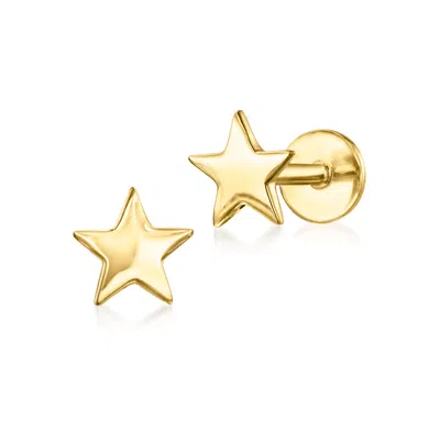 Rs Pure By Ross-simons 14kt Yellow Gold Star Flat-back Stud Earrings