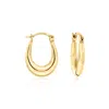 Rs Pure By Ross-simons 14kt Yellow Gold Tapered Oval Hoop Earrings In Multi