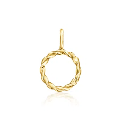 Rs Pure By Ross-simons 14kt Yellow Gold Twisted Circle Charm Holder Pendant