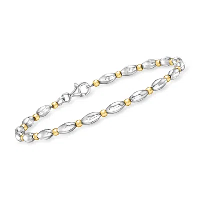 Rs Pure By Ross-simons 18kt Gold Over Sterling And Sterling Silver Link Bracelet