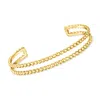 Rs Pure By Ross-simons 18kt Gold Vermeil 2-row Flat-bead Cuff Bracelet In Multi