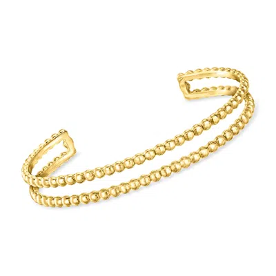 Rs Pure By Ross-simons 18kt Gold Vermeil 2-row Flat-bead Cuff Bracelet In Multi