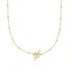 Rs Pure By Ross-simons 18kt Gold Vermeil Bead Station Toggle Necklace In Multi
