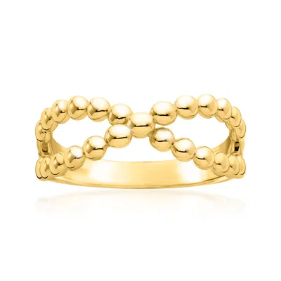 Rs Pure By Ross-simons 18kt Gold Vermeil Crisscross Bead Ring
