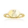 Rs Pure By Ross-simons 18kt Gold Vermeil Personalized Beaded Oval Ring In Gold