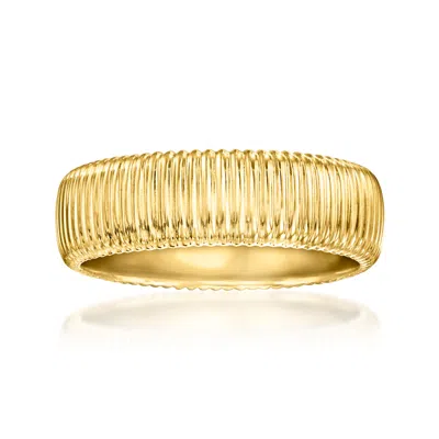 Rs Pure By Ross-simons 18kt Gold Vermeil Ribbed Ring