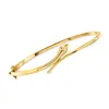 Rs Pure By Ross-simons 18kt Gold Vermeil Snake Bypass Bangle Bracelet With Single Lab-grown Diamond In Multi