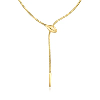 Rs Pure By Ross-simons 18kt Gold Vermeil Snake Lariat Necklace In White