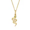 Rs Pure By Ross-simons 18kt Gold Vermeil Snake Pendant Necklace With Emeralds In Gold