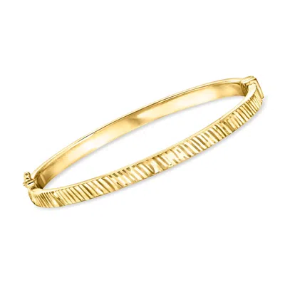 Rs Pure By Ross-simons 18kt Gold Vermeil Textured Bangle Bracelet In Multi