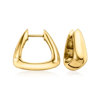 Rs Pure By Ross-simons 18kt Gold Vermeil Triangular Huggie Hoop Earrings In White