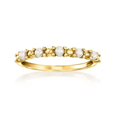 Rs Pure By Ross-simons 2-2.5mm Cultured Pearl Bead Ring In 14kt Yellow Gold