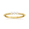 Rs Pure By Ross-simons 2-2.5mm Cultured Pearl Trio Ring In 14kt Yellow Gold In Yellow