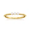 RS PURE BY ROSS-SIMONS 2-2.5MM CULTURED PEARL TRIO RING IN 14KT YELLOW GOLD
