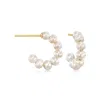 Rs Pure By Ross-simons 3-3.5mm Cultured Pearl C-hoop Earrings In 14kt Yellow Gold In Silver
