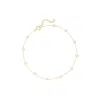 Rs Pure By Ross-simons 3-3.5mm Cultured Pearl Station Anklet In 14kt Yellow Gold In Gold