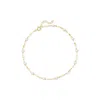 Rs Pure By Ross-simons 3-3.5mm Cultured Pearl Station Lumachina-chain Anklet In 14kt Yellow Gold
