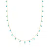 RS PURE BY ROSS-SIMONS 3-3.5MM TURQUOISE BEAD STATION NECKLACE IN 14KT YELLOW GOLD