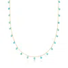 Rs Pure By Ross-simons 3-3.5mm Turquoise Bead Station Necklace In 14kt Yellow Gold In Multi