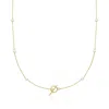 Rs Pure By Ross-simons 3-4mm Cultured Pearl Station Toggle Necklace In 14kt Yellow Gold In Multi
