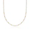 Rs Pure By Ross-simons 4-5mm Cultured Pearl And 3mm 14kt Yellow Gold Bead Necklace In White