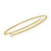 RS PURE BY ROSS-SIMONS 4-5MM CULTURED PEARL BEADED BYPASS CUFF BRACELET IN 14KT YELLOW GOLD