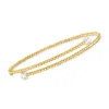 Rs Pure By Ross-simons 4-5mm Cultured Pearl Beaded Bypass Cuff Bracelet In 14kt Yellow Gold In Multi