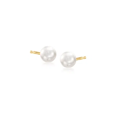 Rs Pure By Ross-simons 4-5mm Cultured Pearl Stud Earrings In 14kt Yellow Gold